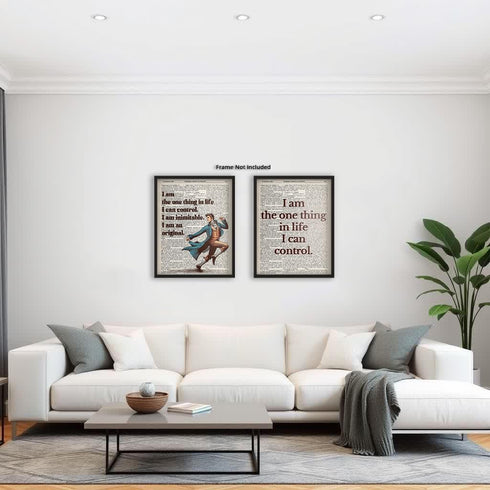 Posterizer 2 pcs-Dictionary Art-Plays and Musicals-Retro Art-Quotes-Gift for Music Fans-Decor for Home & Office- unframed wall art...